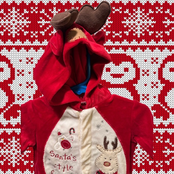 Miniwear Classics Christmas Sleeper Size 0-3M Baby Regular Long Sleeve Red - Picture 2 of 4